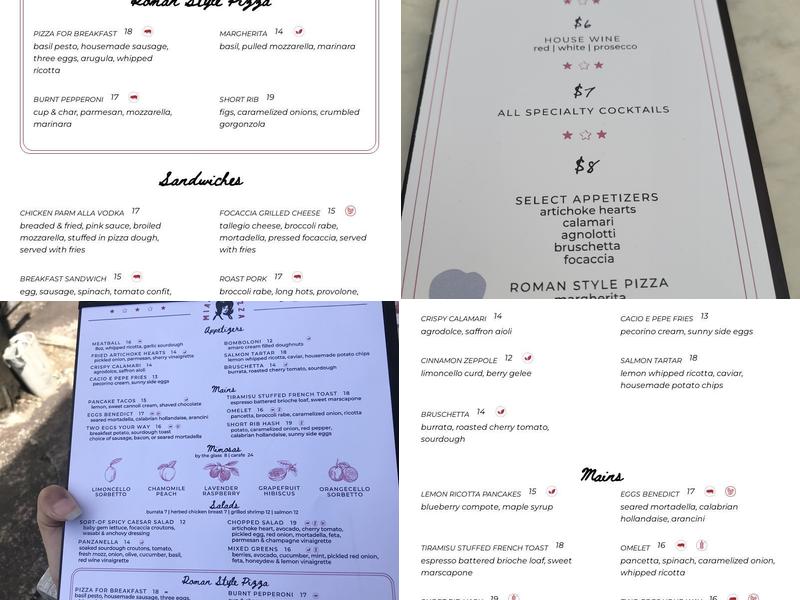 Mia Ragazza Menu