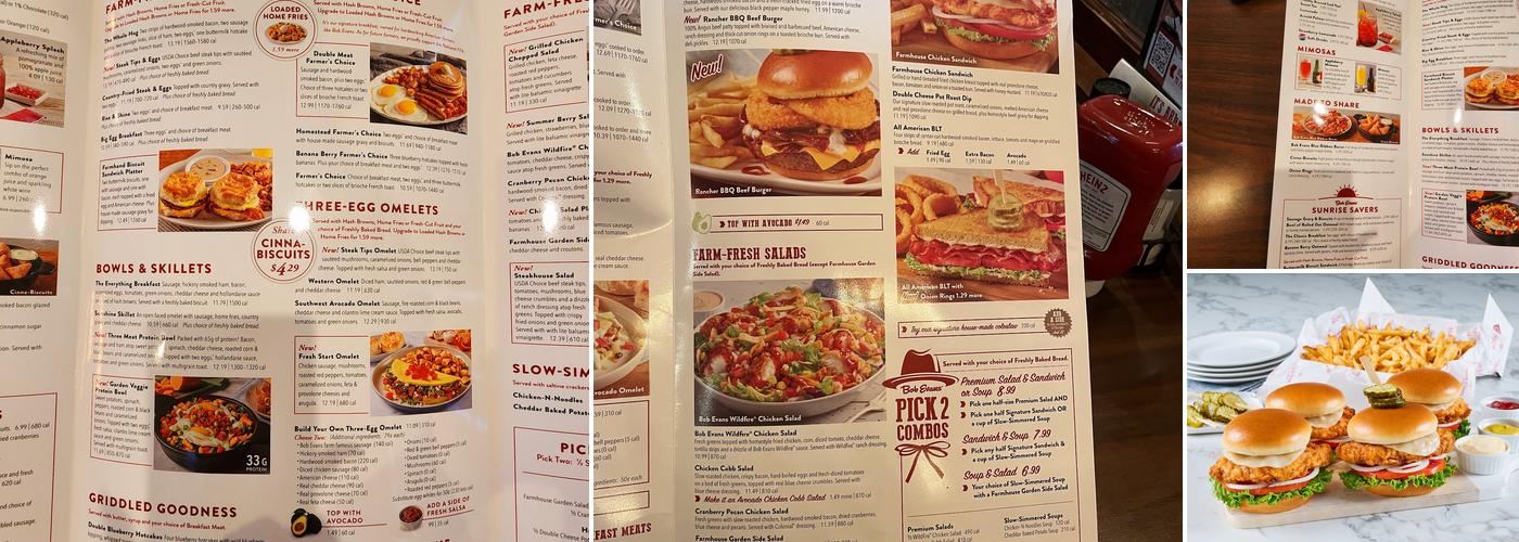 Bob Evans Menu