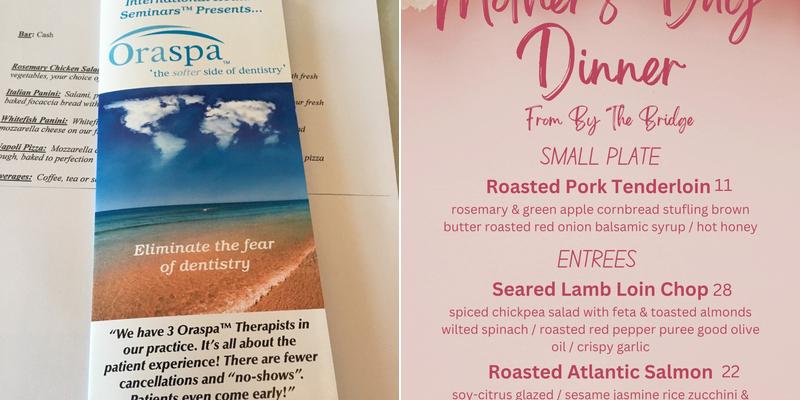 White Oak River Bridge Menu