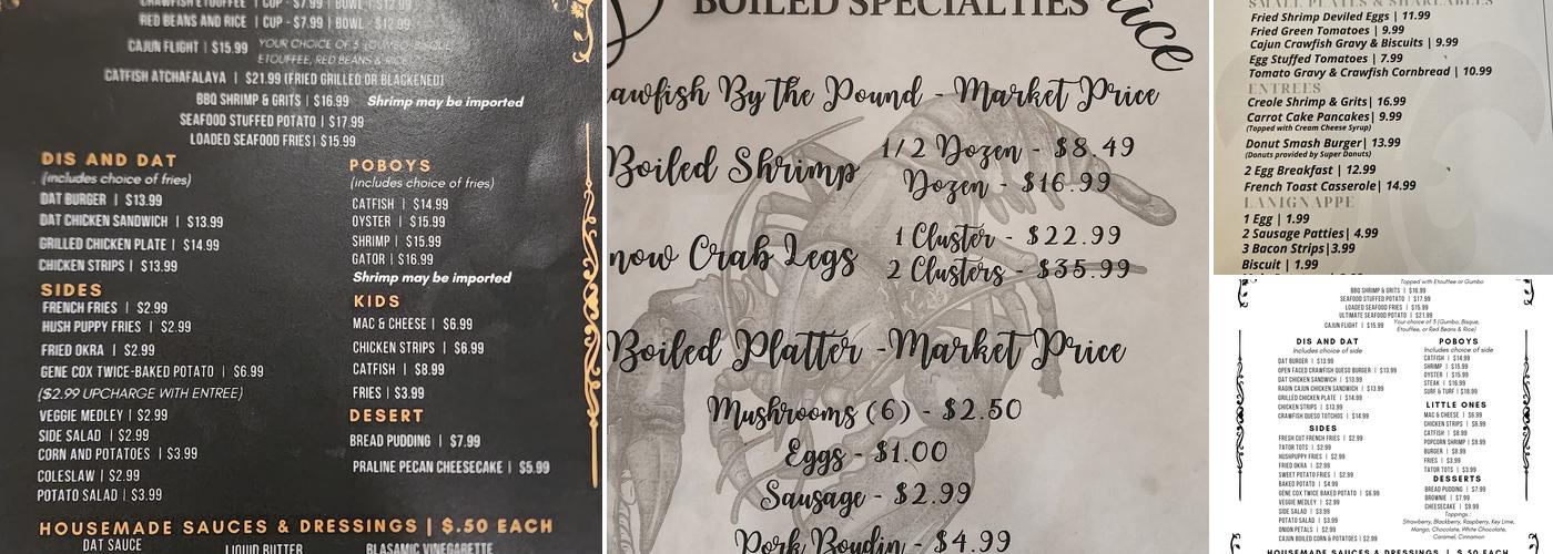 Dat Catfish Place Menu