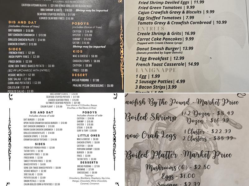 Dat Catfish Place Menu