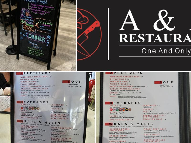 A & A Restaurant Menu
