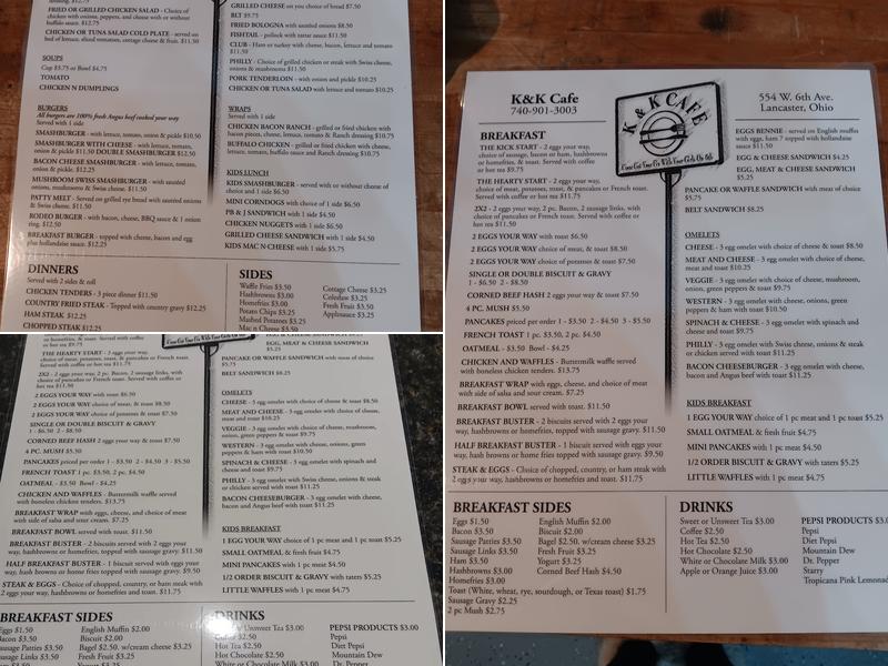 K&K Cafe Menu