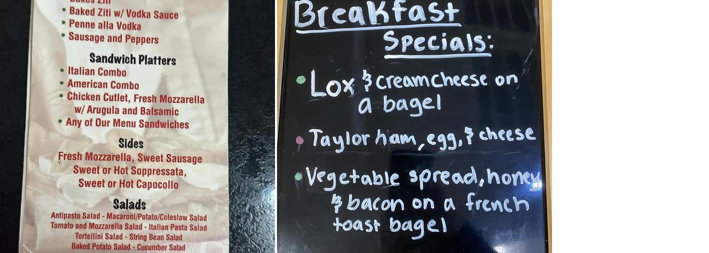 C&C Italian Deli Sandwich Shop Menu