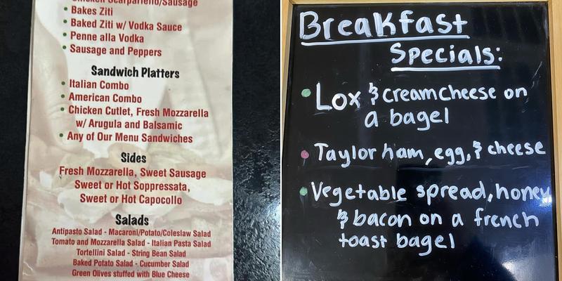 C&C Italian Deli Sandwich Shop Menu