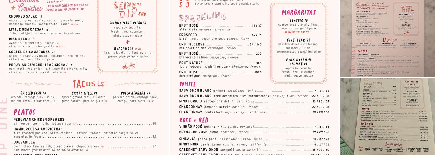 Pink Dolphin Menu