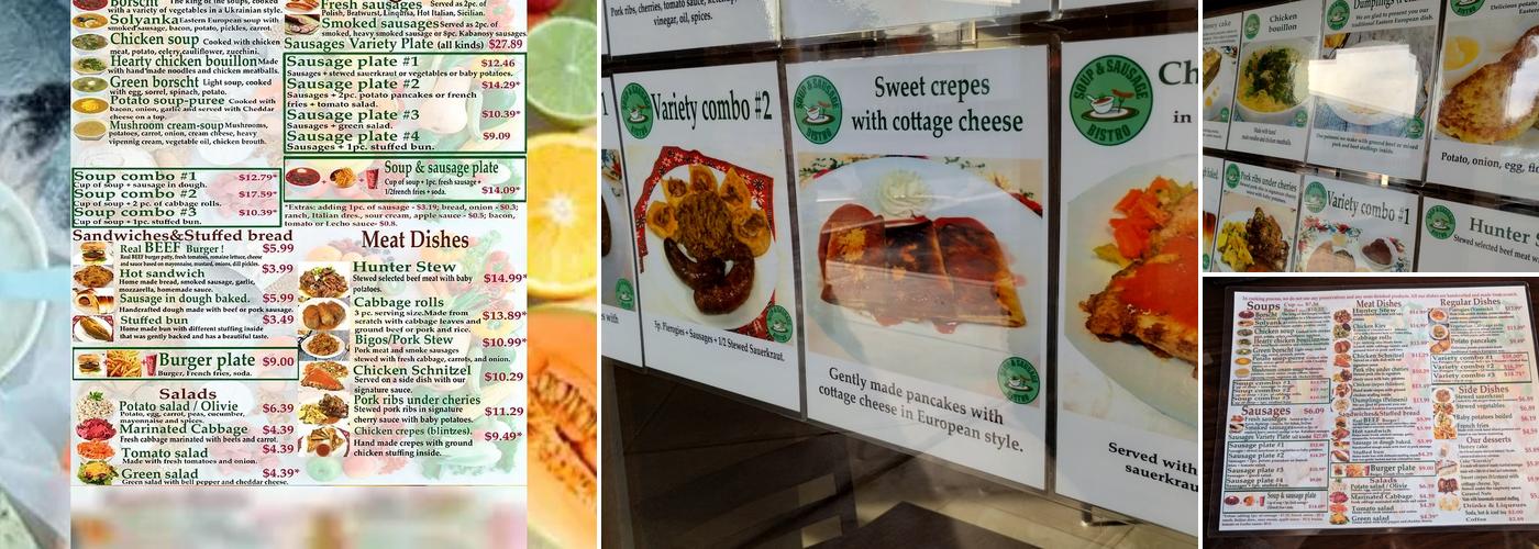 Soup and sausage Menu