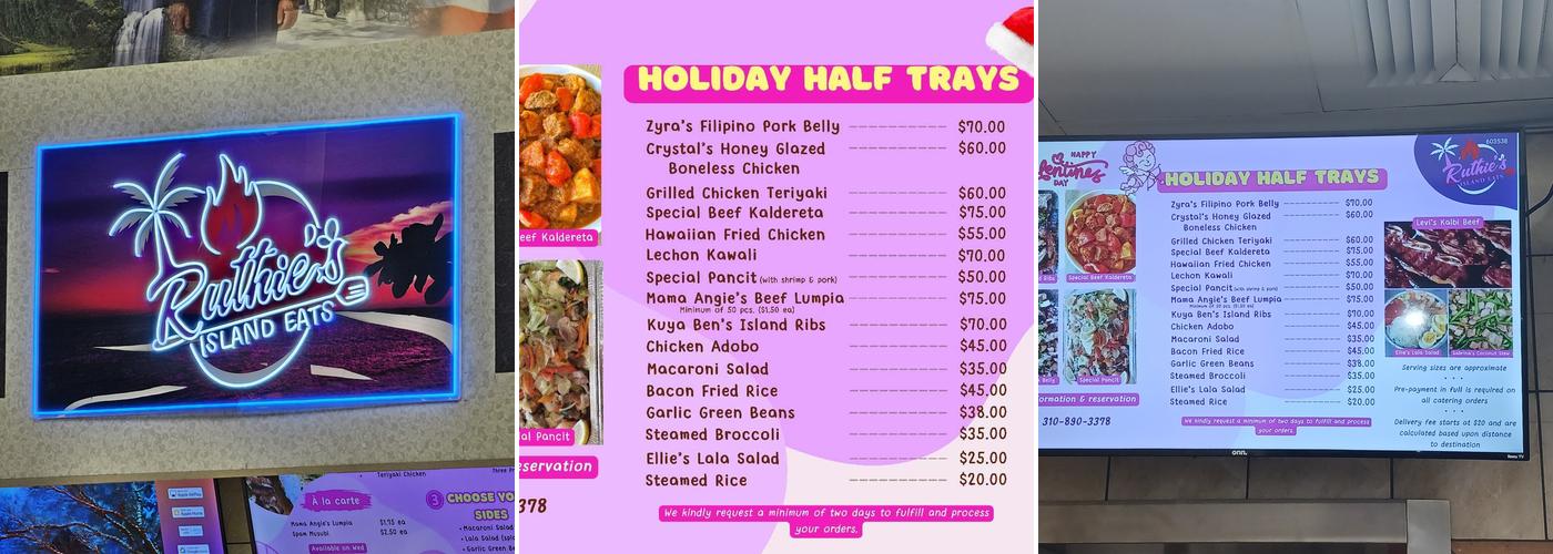 Ruthie's Island Eats Menu