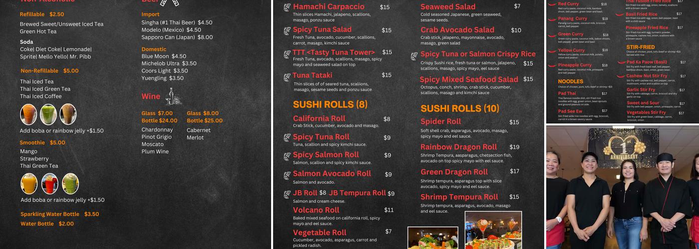 Thai Fusion Menu