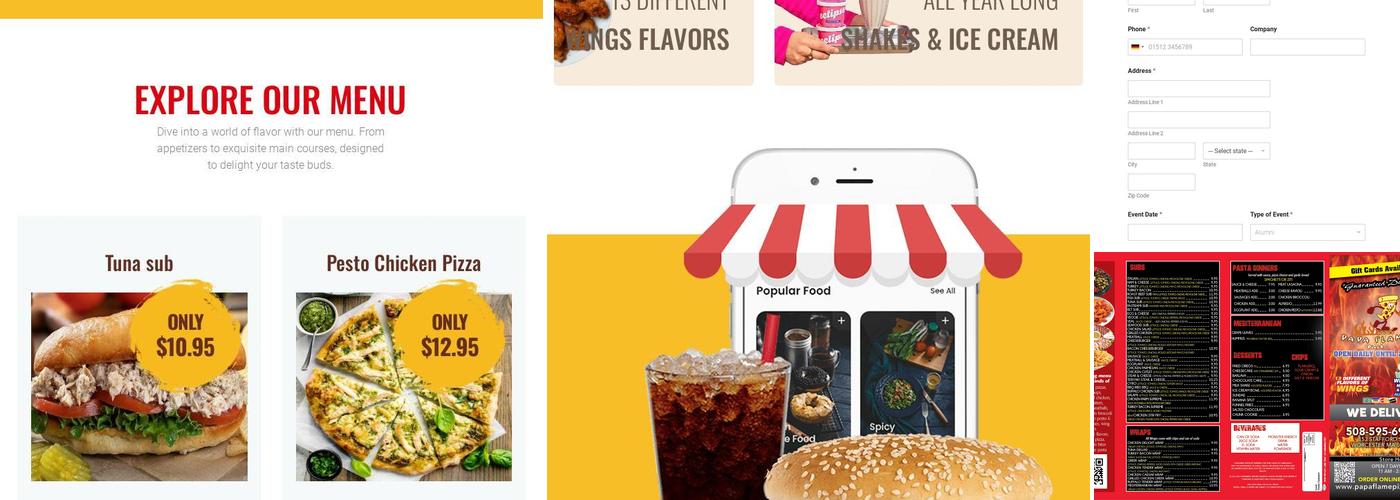 Papa Flame Pizza Menu