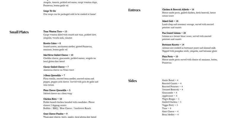 Nelly's at Night Menu