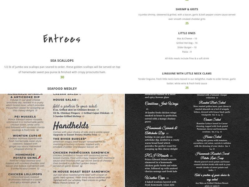 Five Main On The River Menu