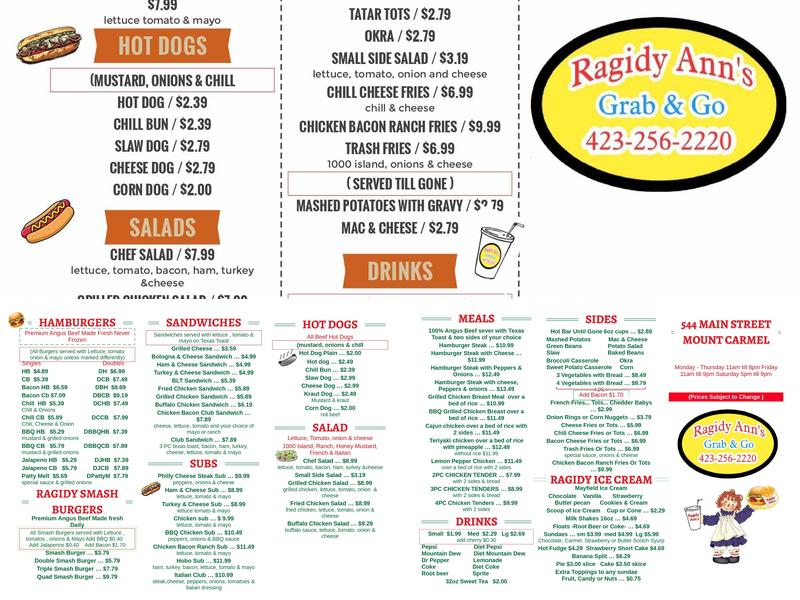 ANN'S GRAB & GO Menu