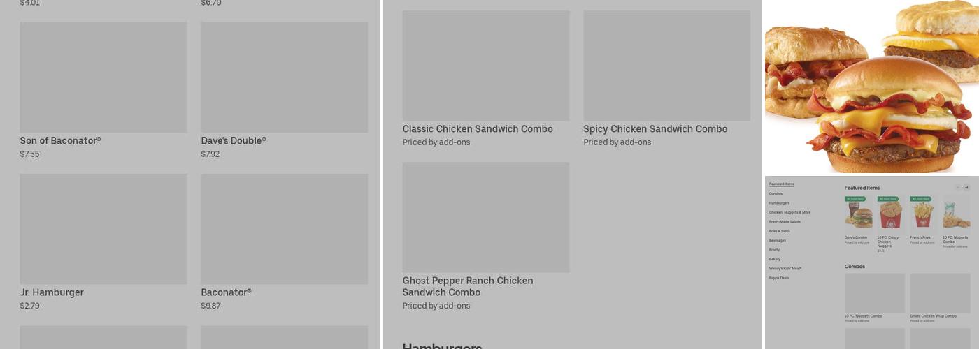 Wendy's Menu