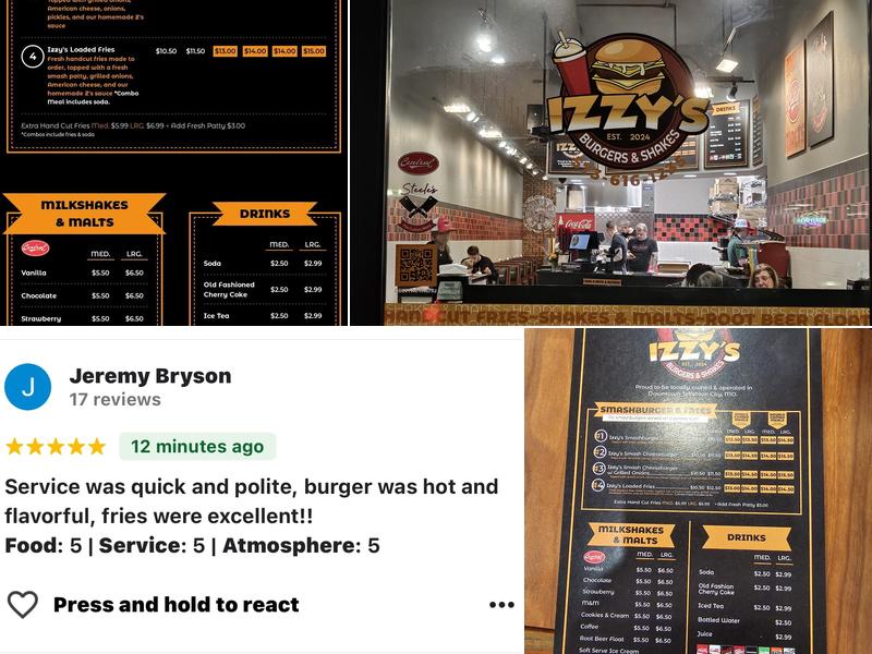 Izzy’s Menu
