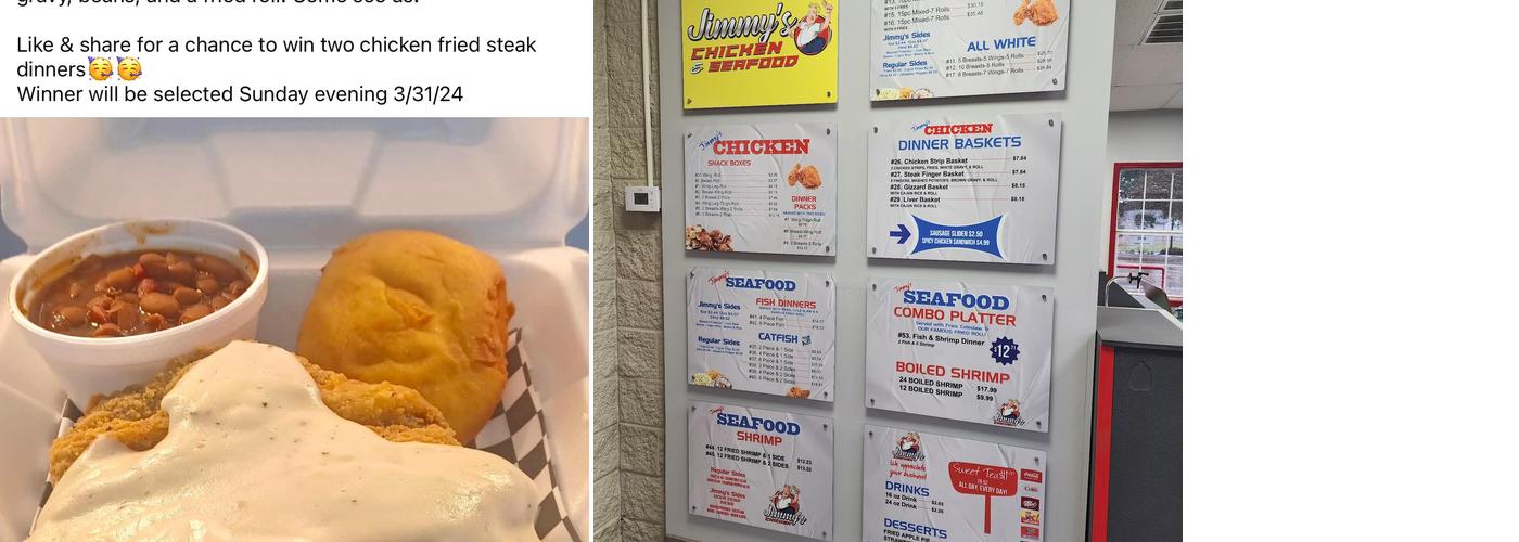 Jimmy's Chicken and Seafood Menu