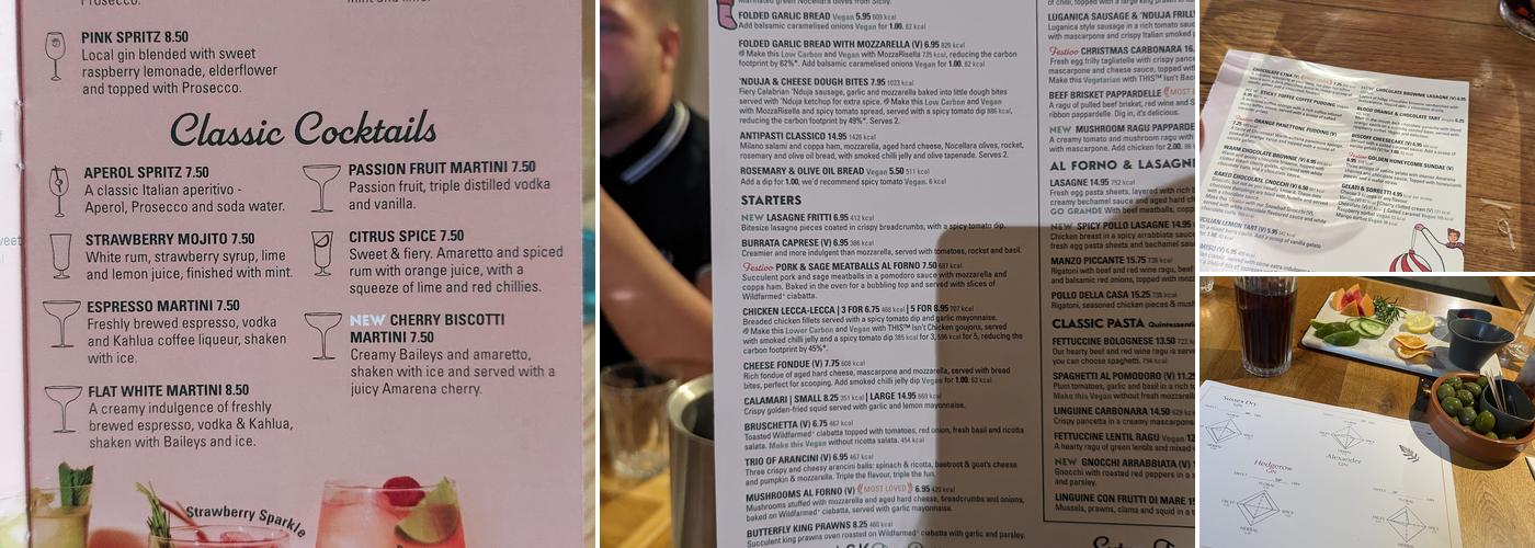 ASK Italian Menu