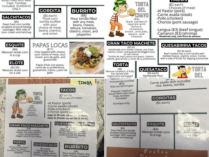 Taquero Mucho Menu