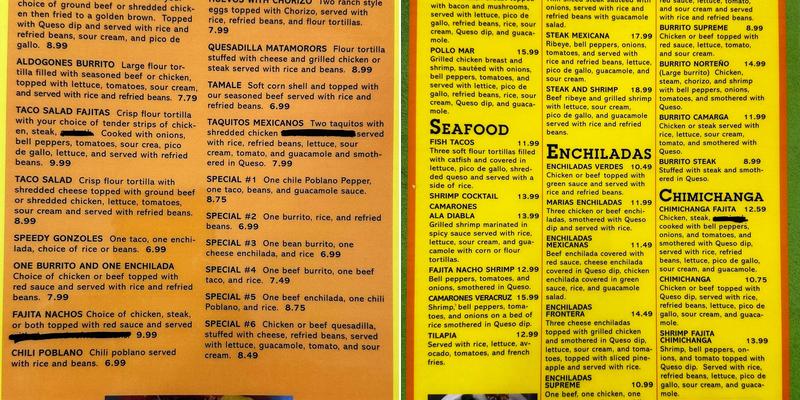 Los Algodones Grill Menu