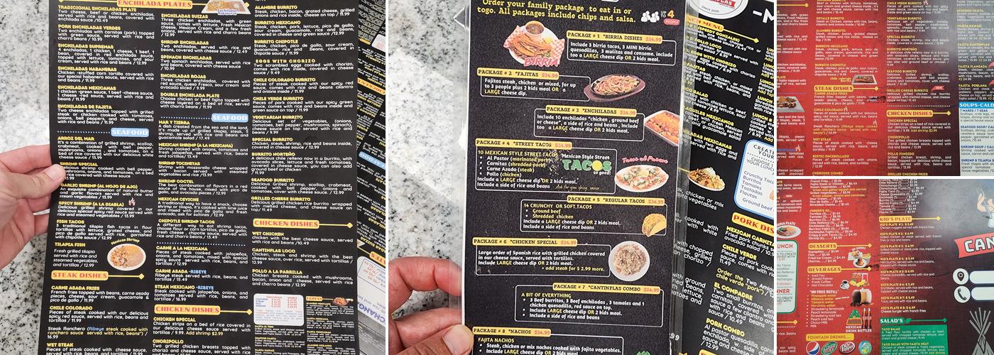 Cantinflas Mexican Grill Tenkiller Menu