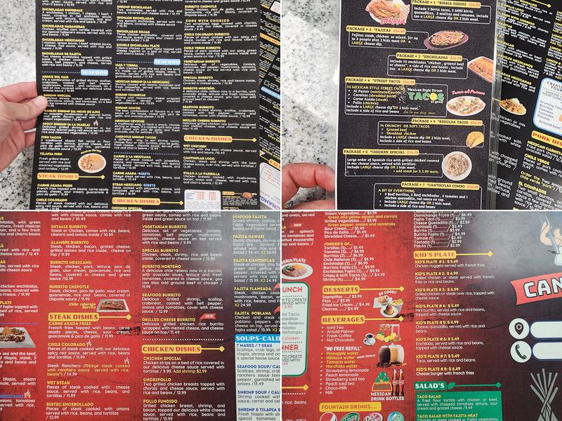 Cantinflas Mexican Grill Tenkiller Menu