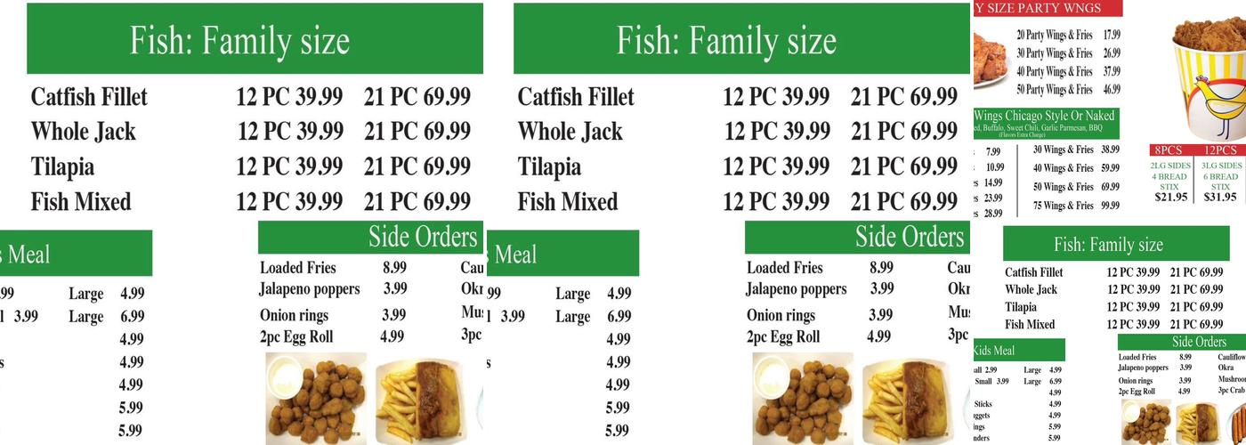 7th Ave Fish Chick & More Menu