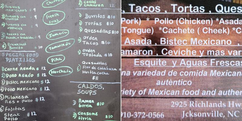La taqueria del Pueblo Menu