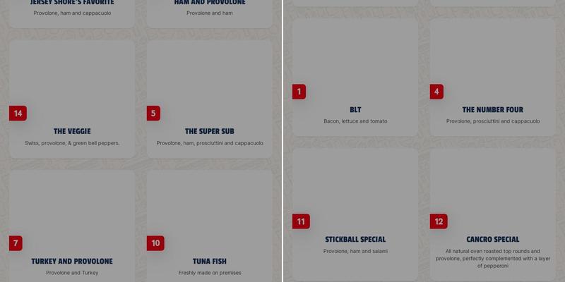 Jersey Mike's Subs Menu