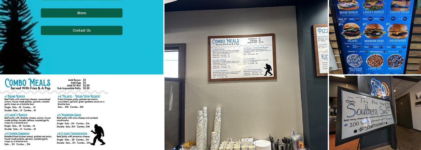 Lakers Burgers and Pizzeria Menu