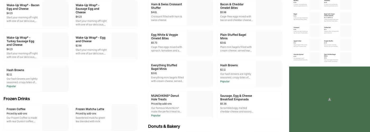 Dunkin' Menu