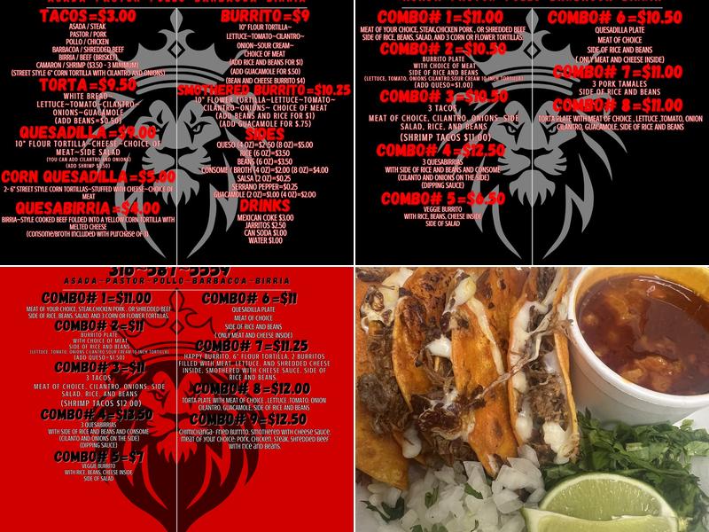 Tacos el poderoso LLC Menu