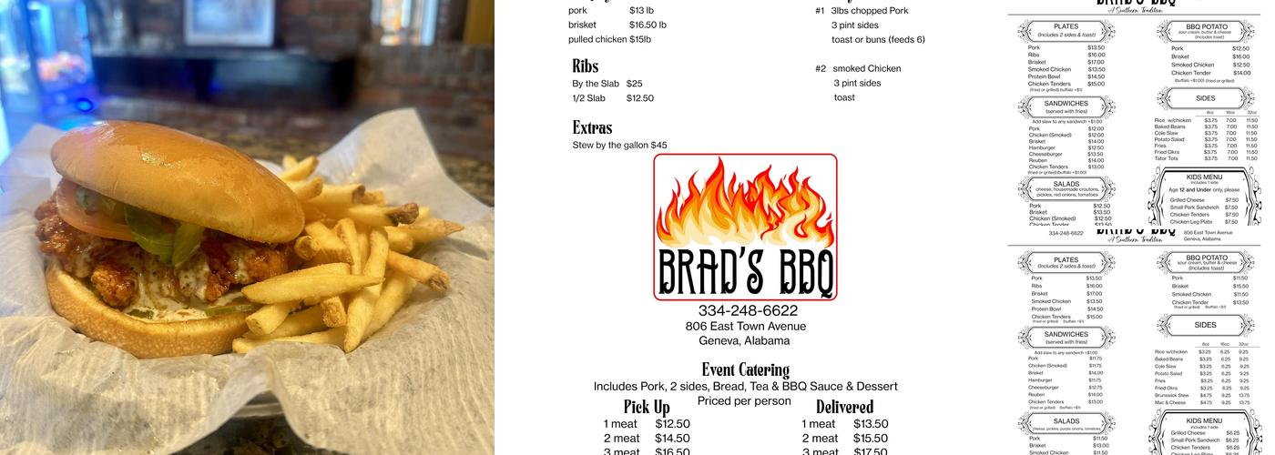 Brad's BBQ Menu