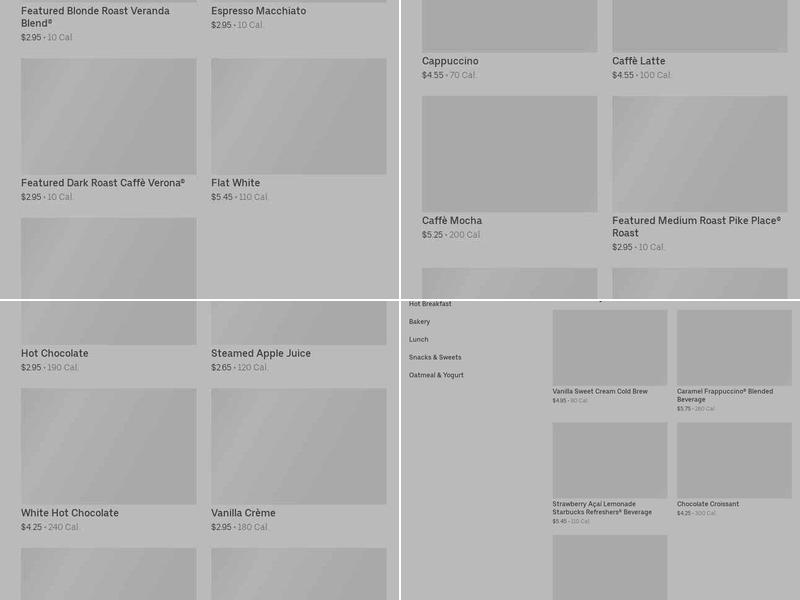 Starbucks Menu
