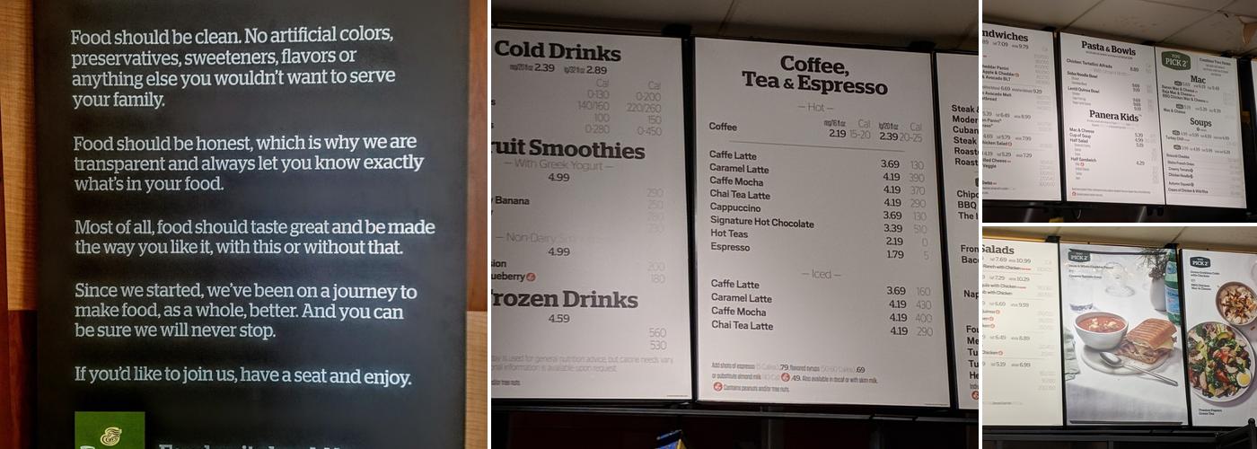 Panera Bread Menu