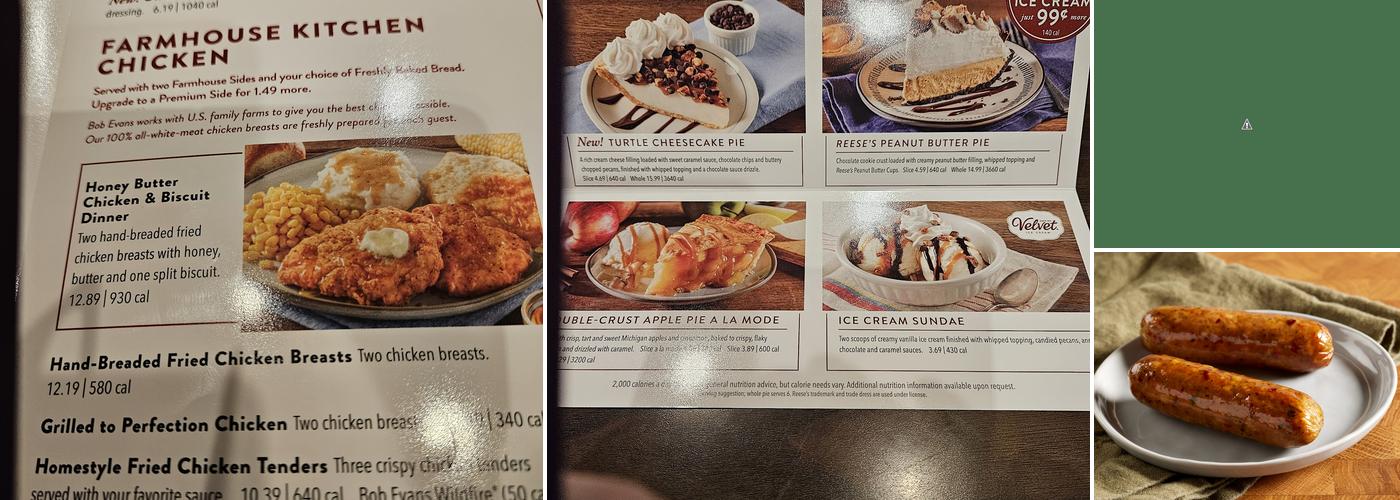 Bob Evans Menu