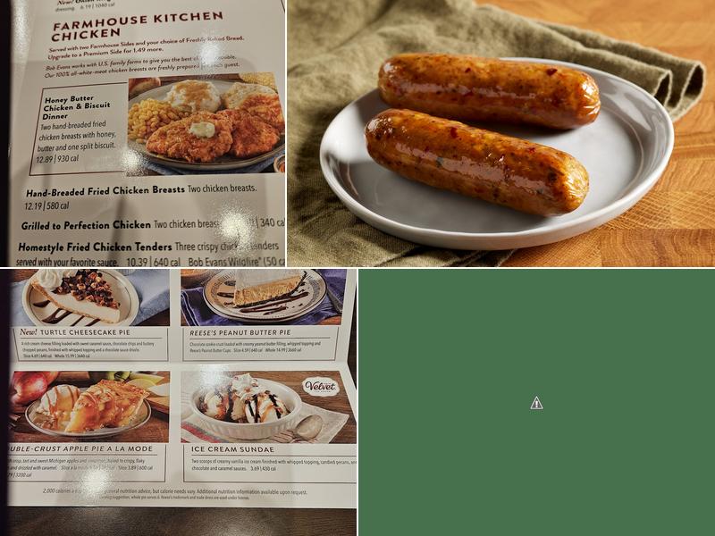 Bob Evans Menu