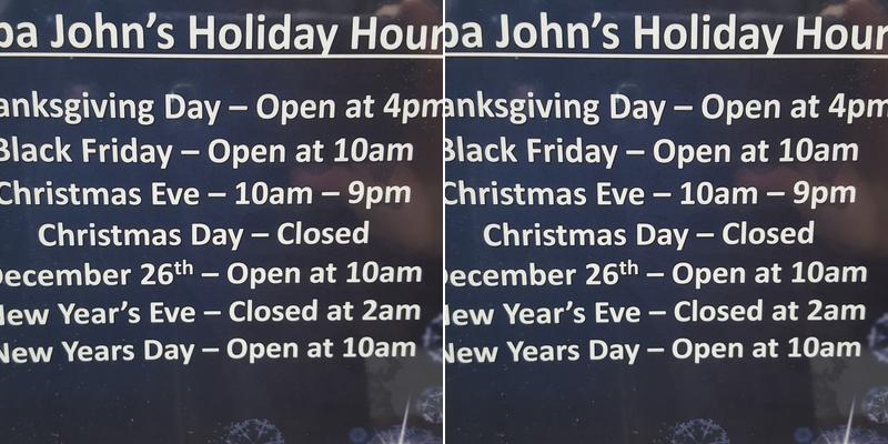 Papa Johns Pizza Menu