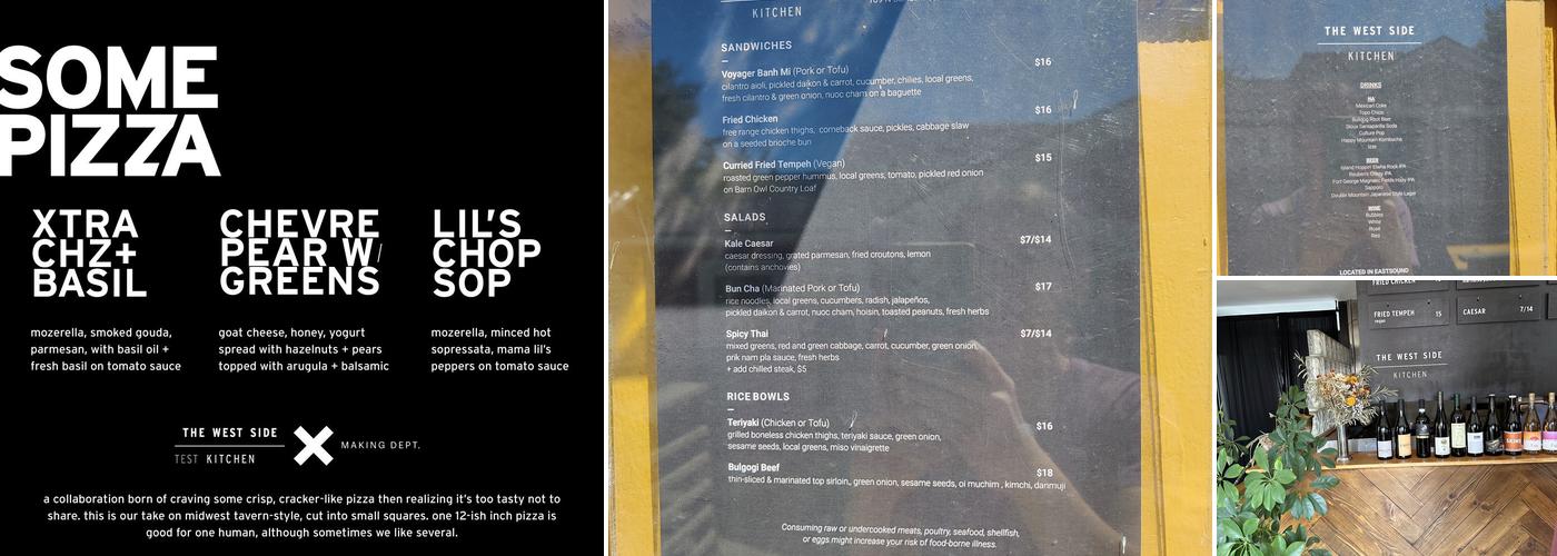The West Side Kitchen Menu