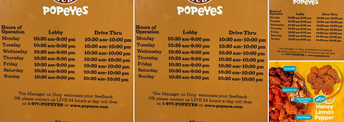 Popeyes Louisiana Kitchen Menu