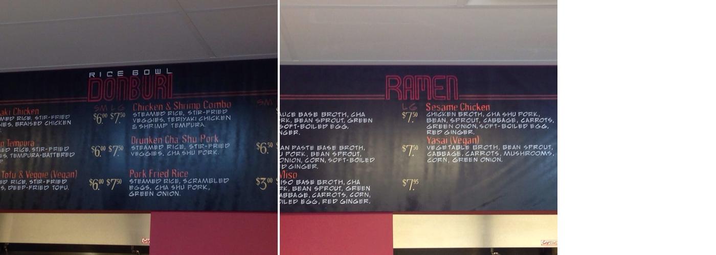 Bento's Kitchen Menu