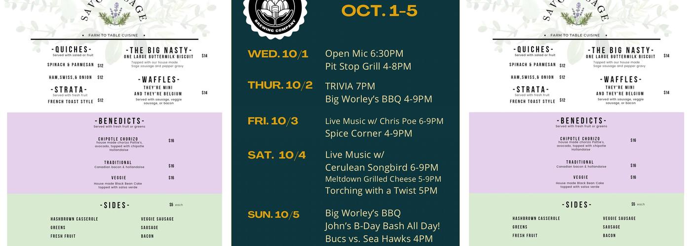 Broad Street Brewing Co. Menu