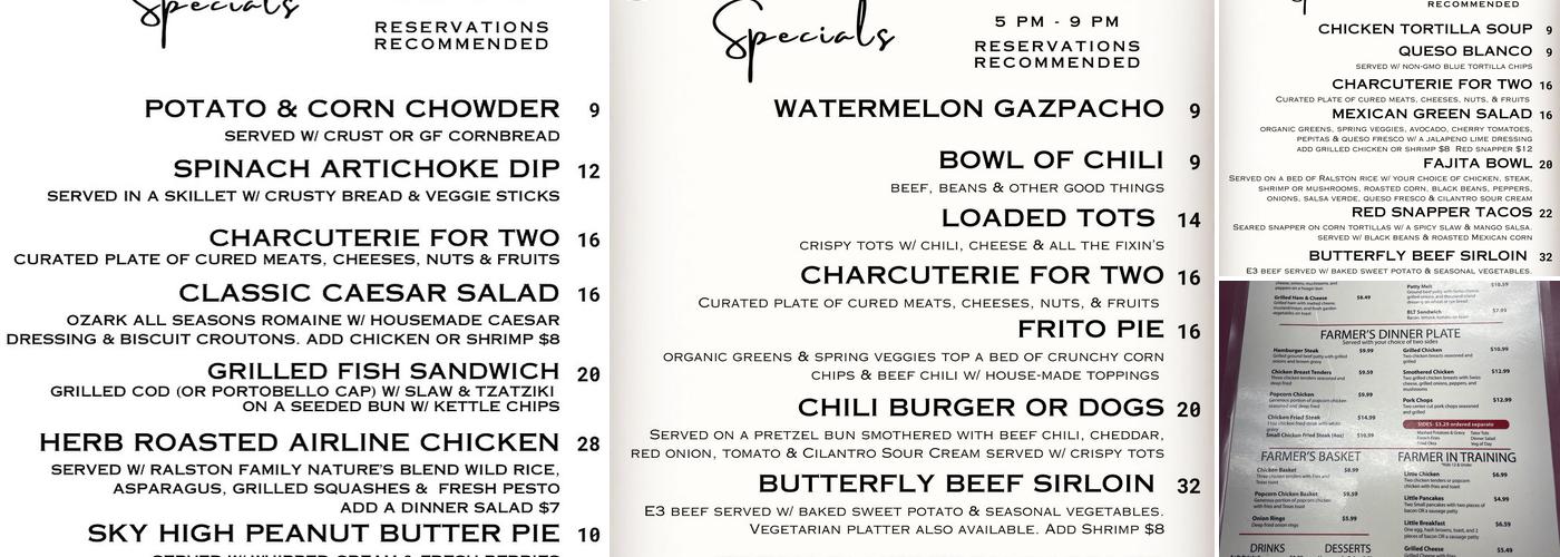 The Farmer’s Table Clarksville, AR Menu