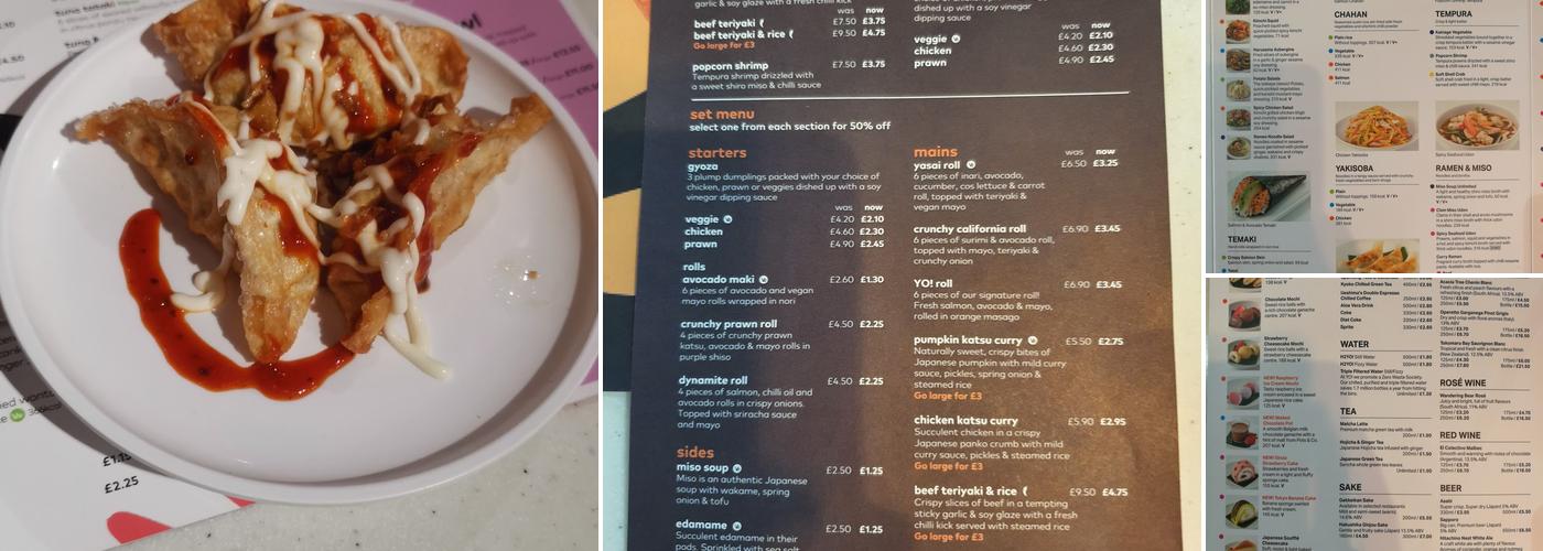 YO! Leamington Spa Menu