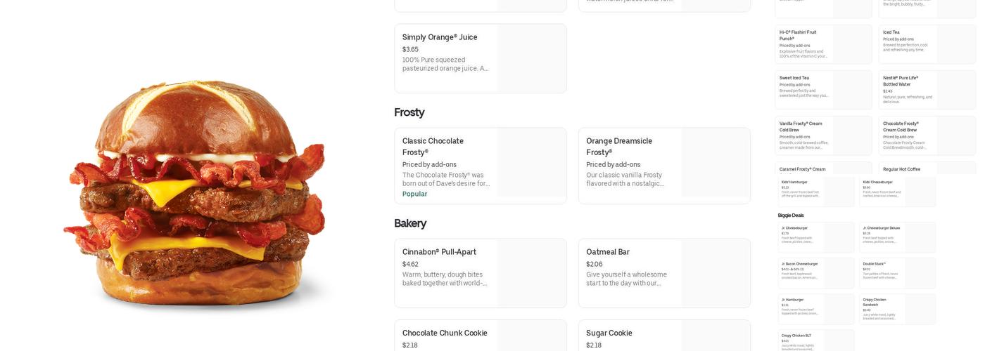 Wendy's Menu