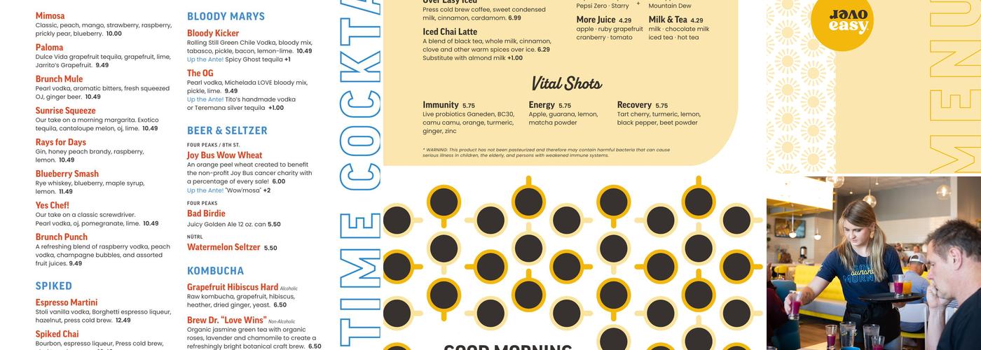 Over Easy Menu