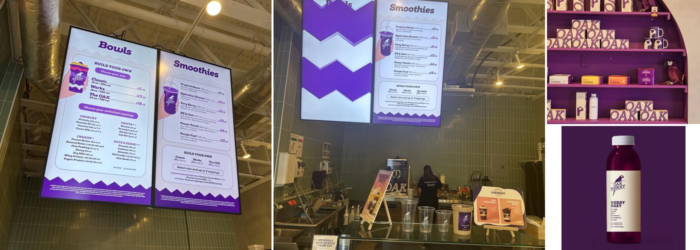 Oakberry Acai Menu