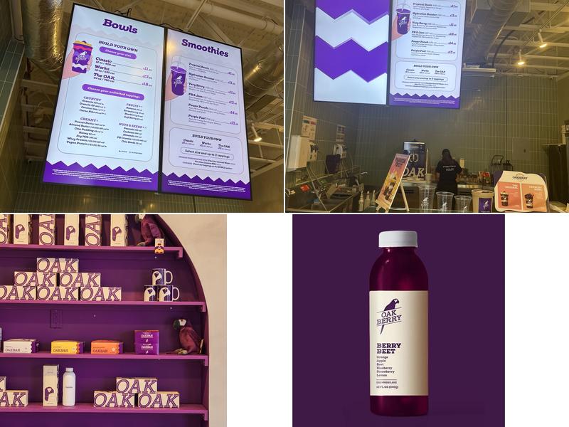 Oakberry Acai Menu