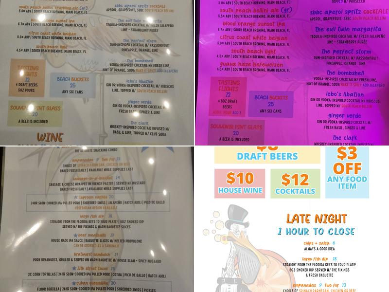 South Beach Brewing Company Taproom Menu