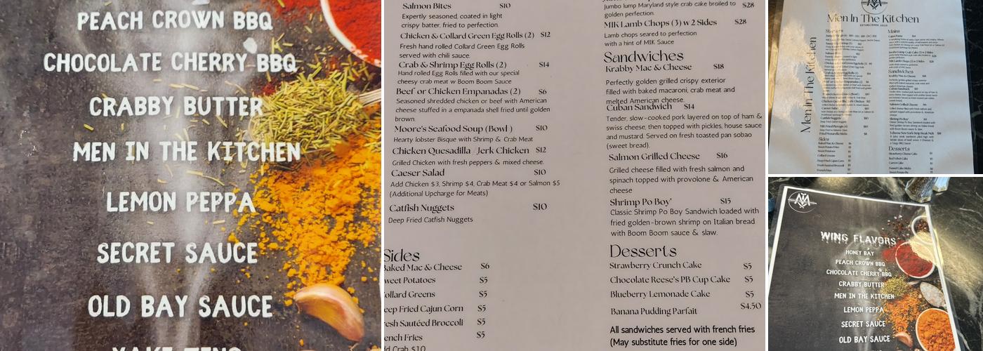 Men In The Kitchen Menu