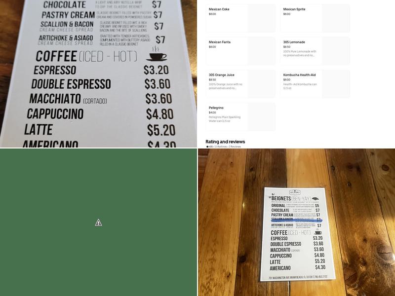 Cafe Beignet Menu
